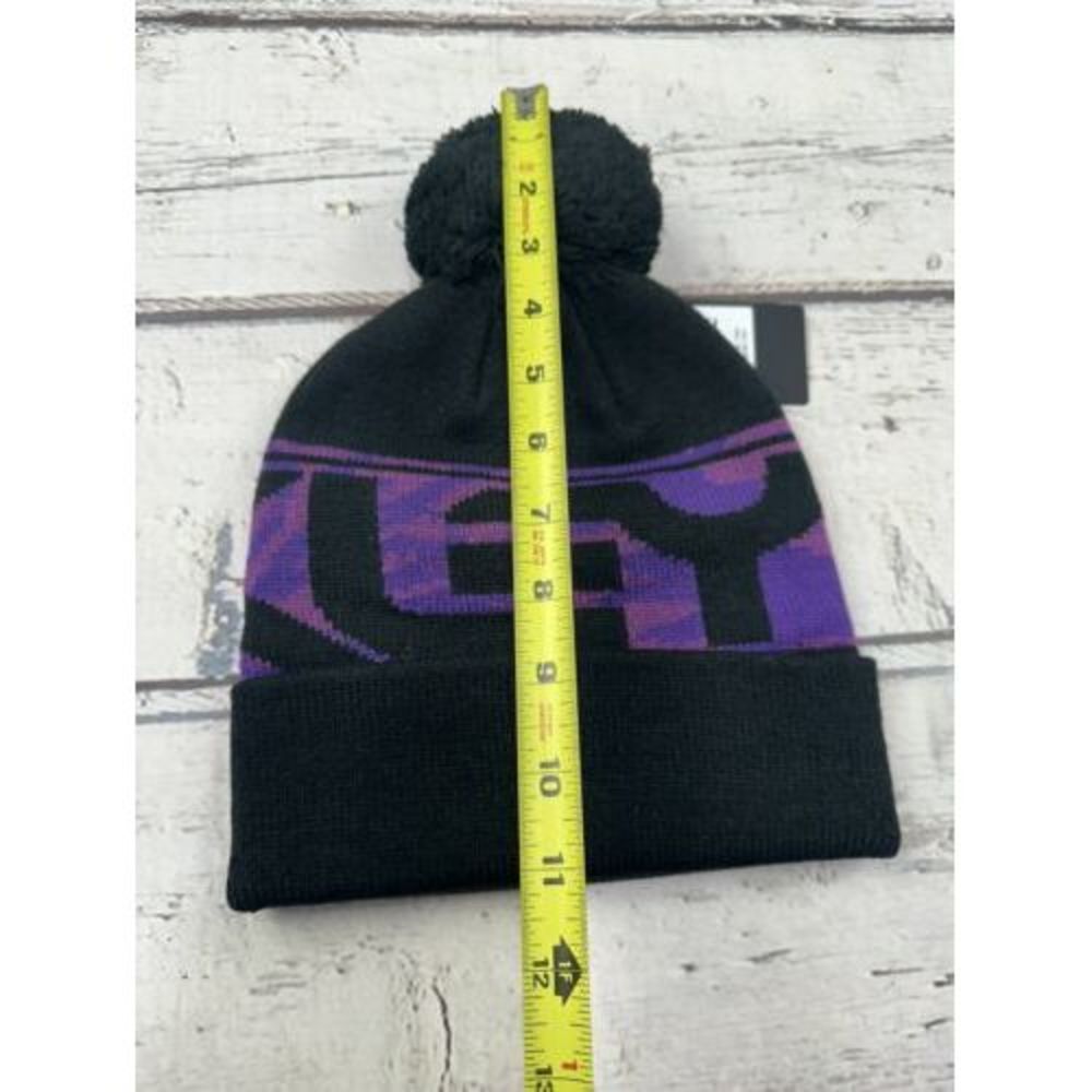New Oakley Factory Cuff Adult Blackout Beanie Purple Oakley Decal Winter Ski Hat - Picture 6 of 7